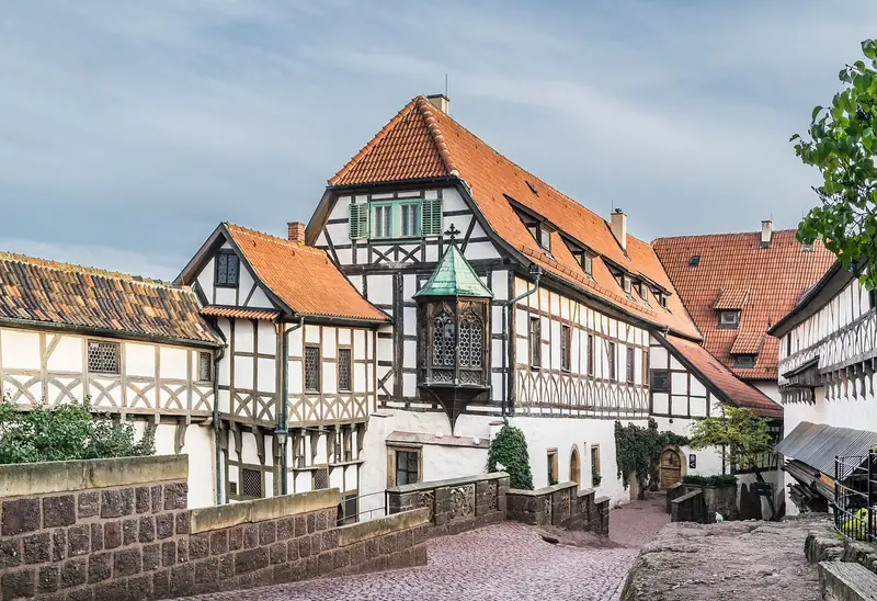 Borggård vid Wartburg utanför Eisenach i Thüringen