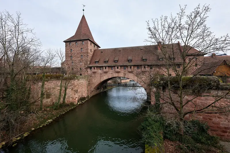 Pegnitz i Nürnbergs gamla stad