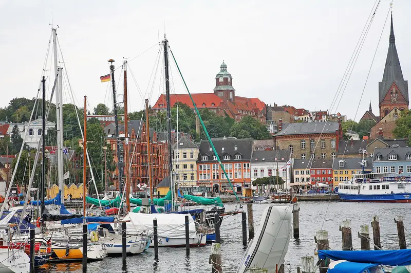 Utsikt över Flensburgs hamn