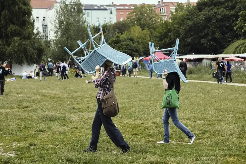 Parkliv vid Mauerpark i Berlin