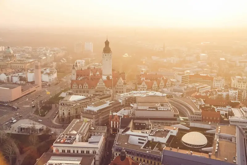 Utsikt över hustaken i Leipzig